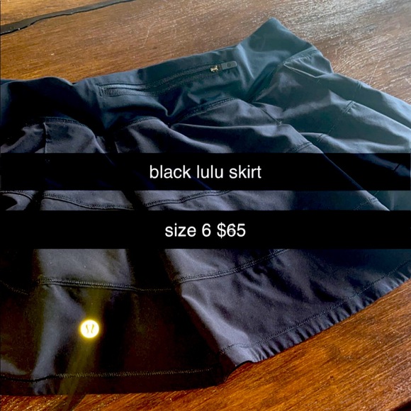 black lululemon pace rival skirt. regular length. size 6 $60. worn twice. - Picture 1 of 1